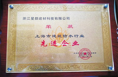 上海市建筑防水行業(yè)先進(jìn)企業(yè)